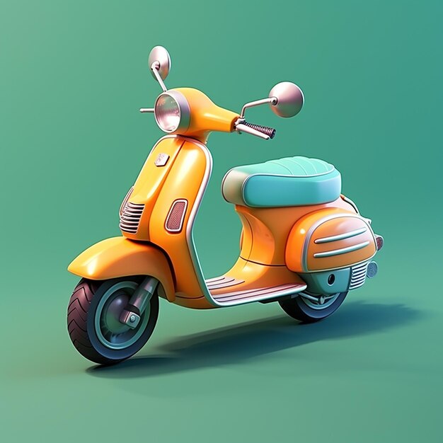 Photo rendez-vous isométrique en 3d de la moto vespa