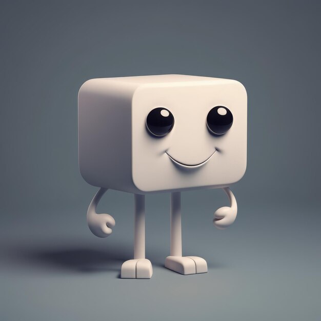 Rendre en 3D un cube blanc sur un fond sombre dessin animé Rendre en 3D un cube blanc sur un fond sombre