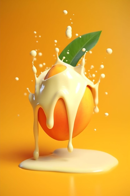 Rendre Mango Milk Splash produit super réaliste et ultra