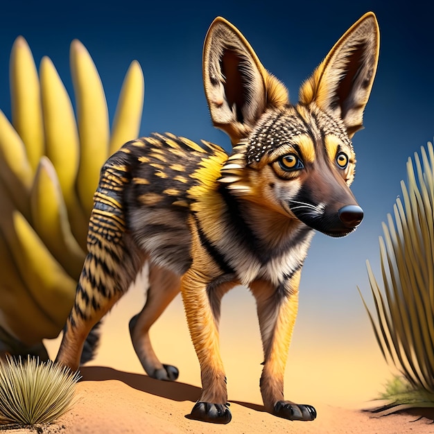 Rendu 3D Aardwolf AI Génératif