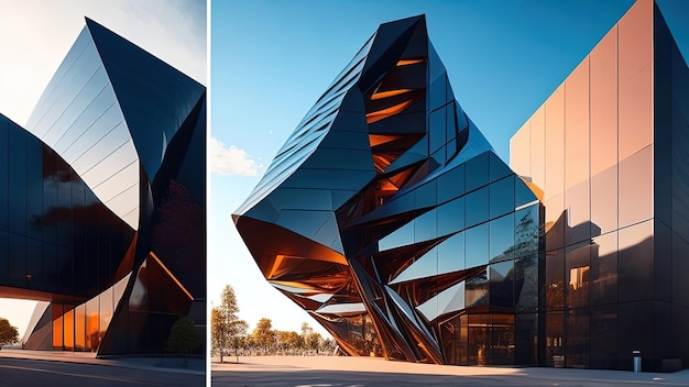 Rendu 3d abstrait de l'architecture moderne Bâtiment futuriste