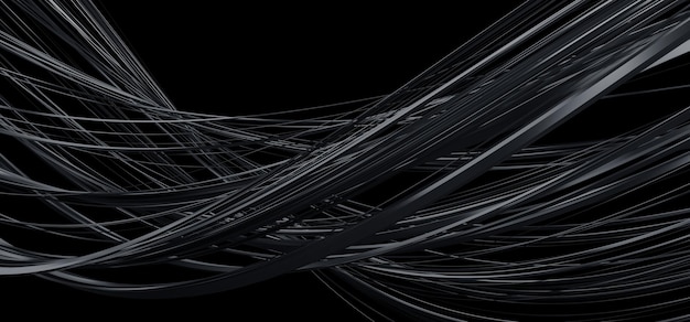 Rendu 3d abstrait de la conception de fond moderne de lignes torsadées