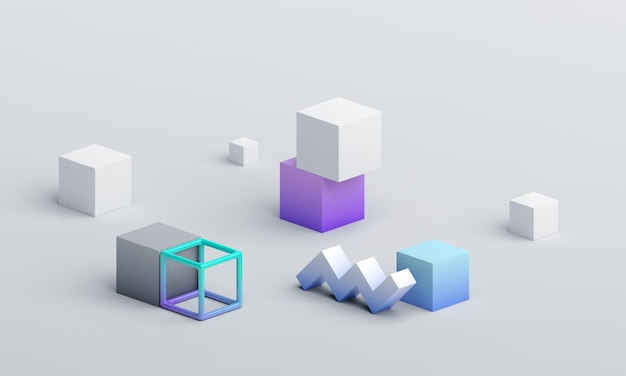 Rendu 3d abstrait design de fond géométrique moderne
