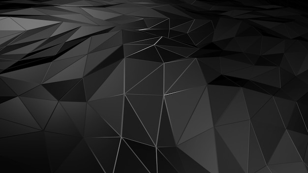 Photo rendu 3d abstrait espace polygonal low poly avec surface de connexion