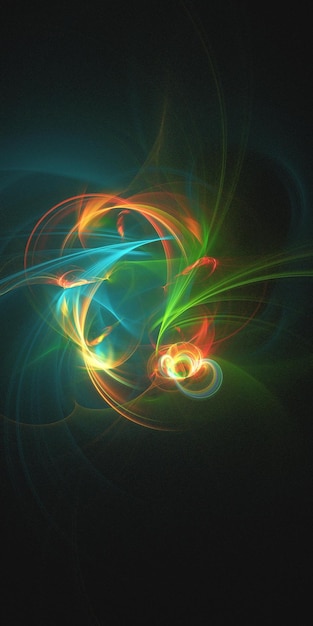 Rendu 3D abstrait fond fractal multicolore