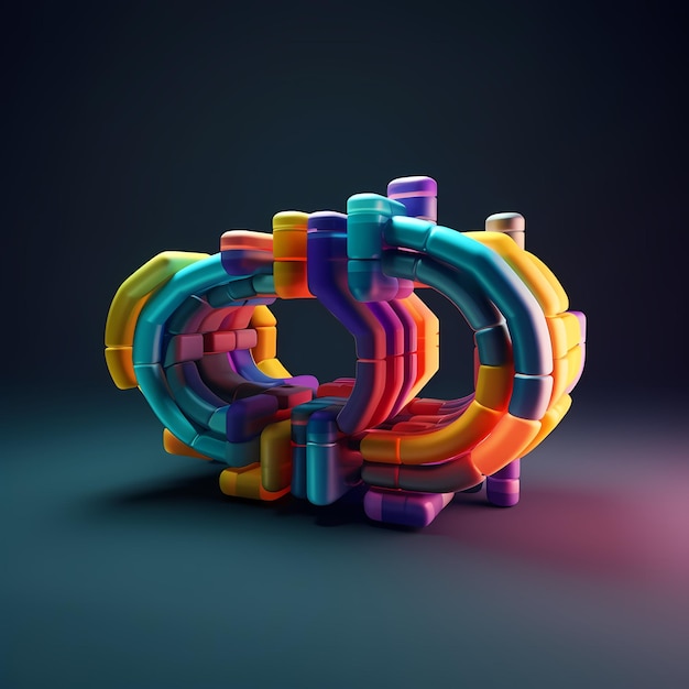 Rendu 3d abstrait des formes géométriques