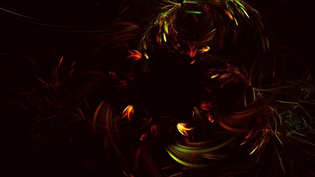 Rendu 3D abstrait fractal multicolore.