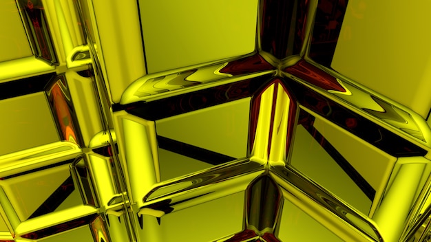 Rendu 3d abstrait jaune