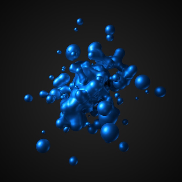 Rendu 3D abstrait de liquide volant