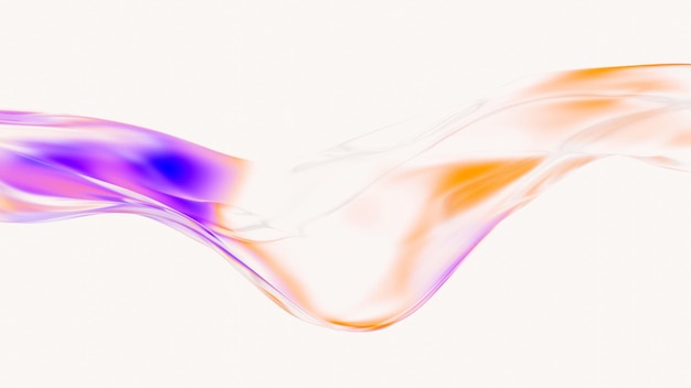 Rendu 3d abstrait néon irisé holographique vague torsadée fond clair fond d'écran couverture bannière