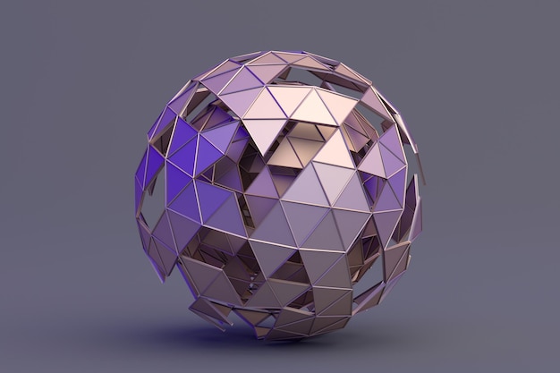 Rendu 3D abstrait de la sphère polygonale