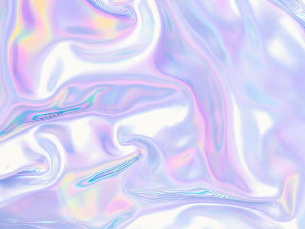 Photo rendu 3d abstrait de tissu holographique irisé