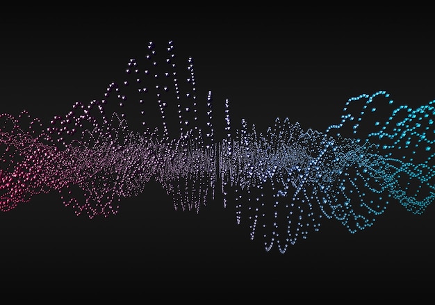 Rendu 3D abstrait des vagues avec des particules