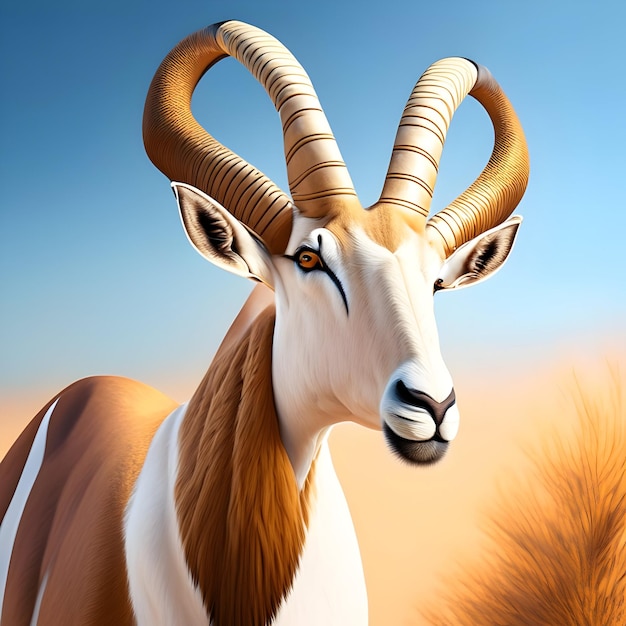 Rendu 3D Addax Animal AI Génératif