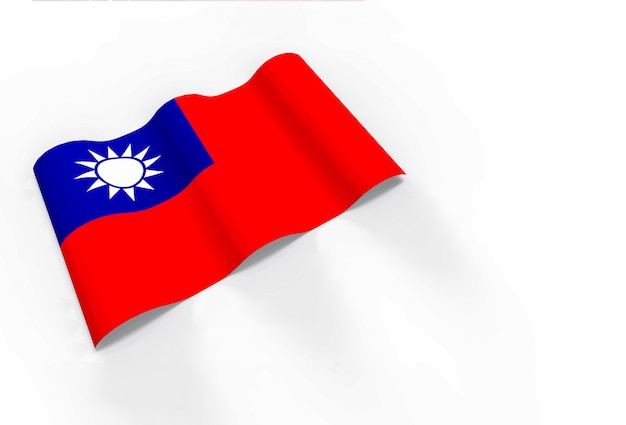 Rendu 3D. agitant le drapeau national de Taiwan.