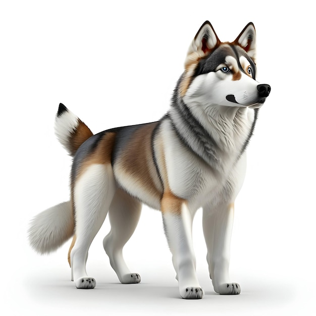 Rendu 3D Alaskan Husky Animal AI Génératif