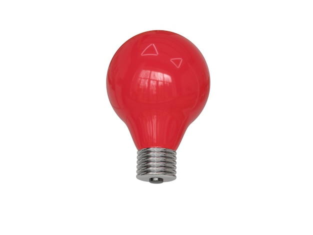 Rendu 3d de l'ampoule rouge