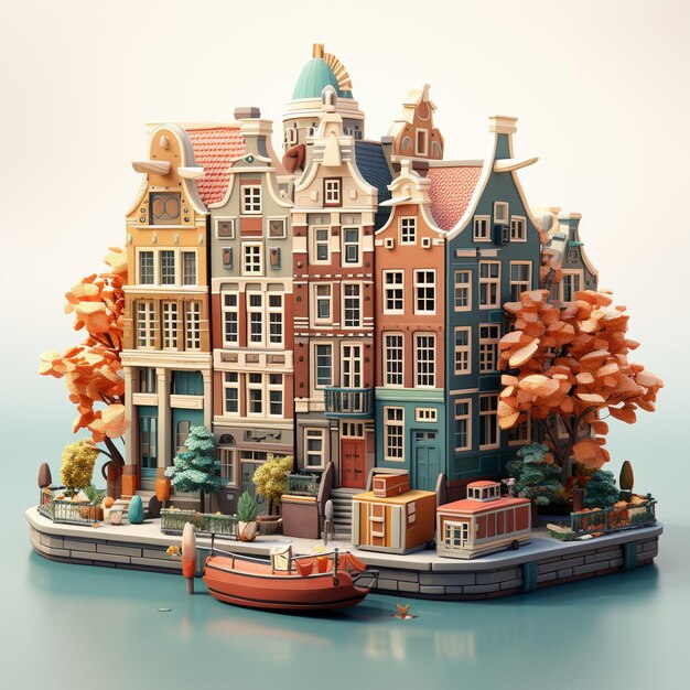 Rendu 3D d'Amsterdam