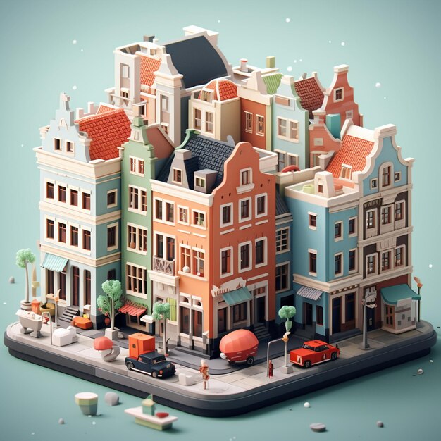 Rendu 3D d'Amsterdam