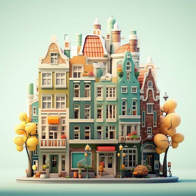 Rendu 3D d'Amsterdam