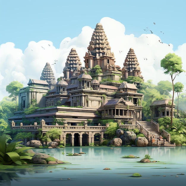 Le rendu 3D d'Angkor Wat