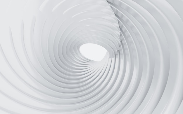 Rendu 3d de l'architecture curviligne abstraite blanche