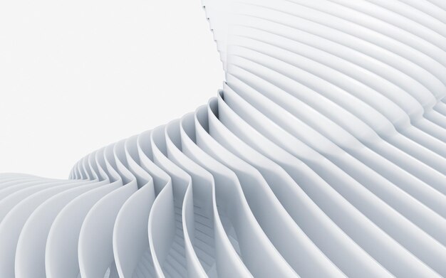 Rendu 3D de l'architecture intérieure abstraite blanche