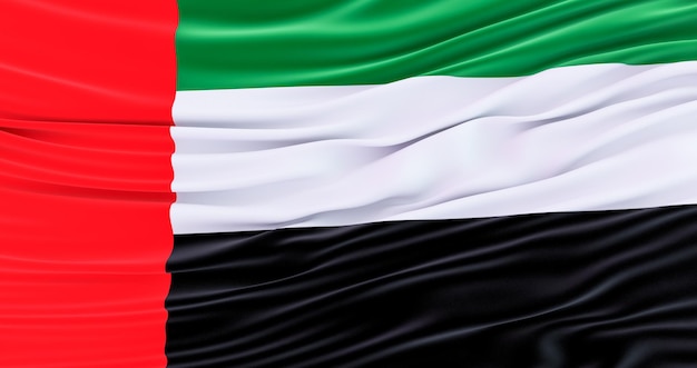 Rendu 3d de l'arrière-plan du drapeau national des Émirats arabes unis