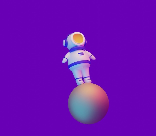 rendu 3d astronaute conception d'illustration 3d