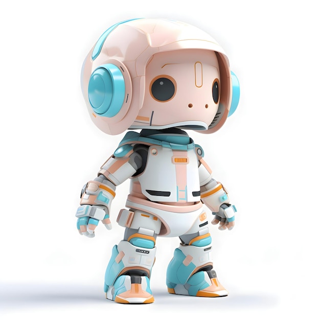 Rendu 3D d'un astronaute mignon avec un fond blanc