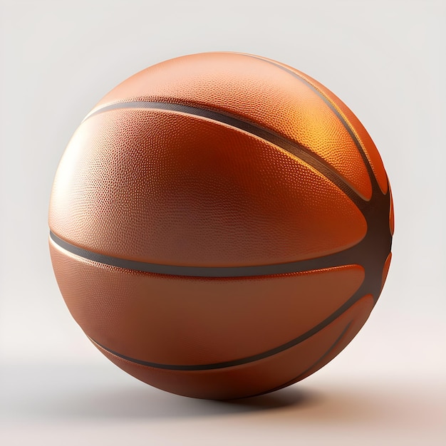Rendu 3D de ballon de basket isolé sur fond sombre