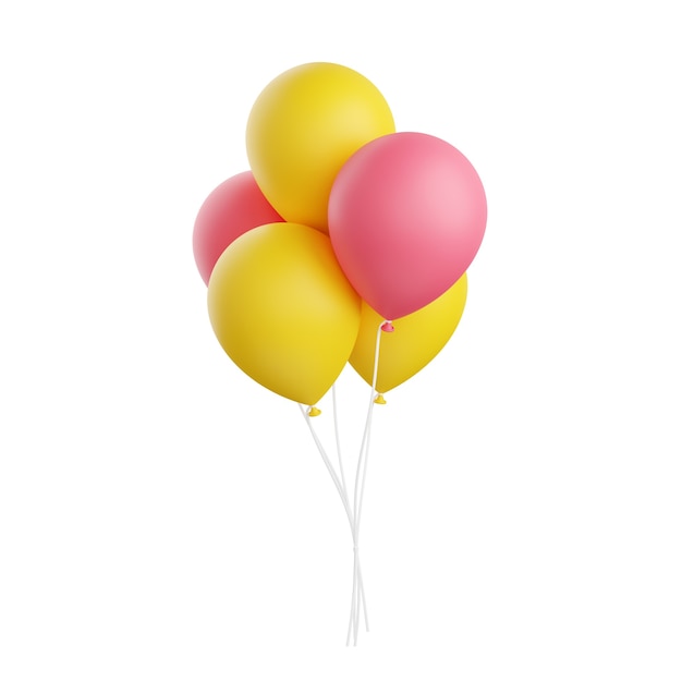 Photo rendu 3d de ballons colorés