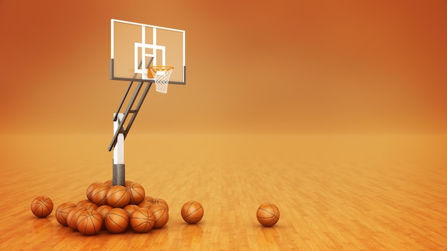 Rendu 3d de basket-ball orange