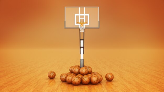 Rendu 3d de basket-ball orange