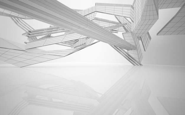 Un rendu 3D d'un bâtiment avec un fond blanc.