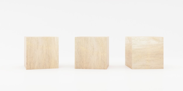 Rendu 3D de blocs de jouets en bois.