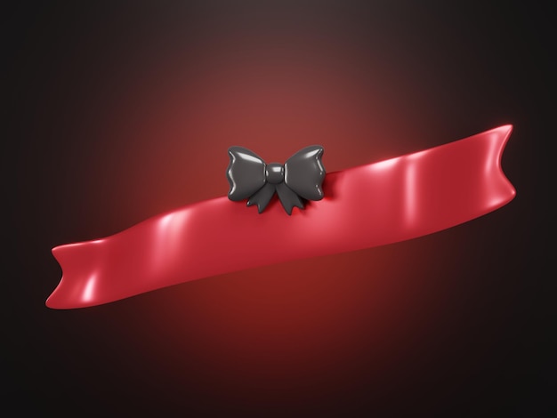 Photo rendu 3d de la boîte-cadeau rouge noire ouverte avec le concept de ruban vierge de la carte d'arrière-plan du modèle black friday pour le style de dessin animé de rendu 3d commercial
