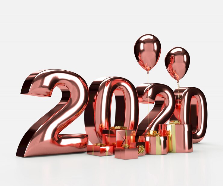 Photo rendu 3d de bonne année 2020