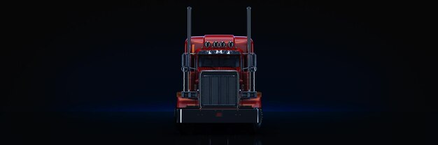 Rendu 3d de camion lourd rouge