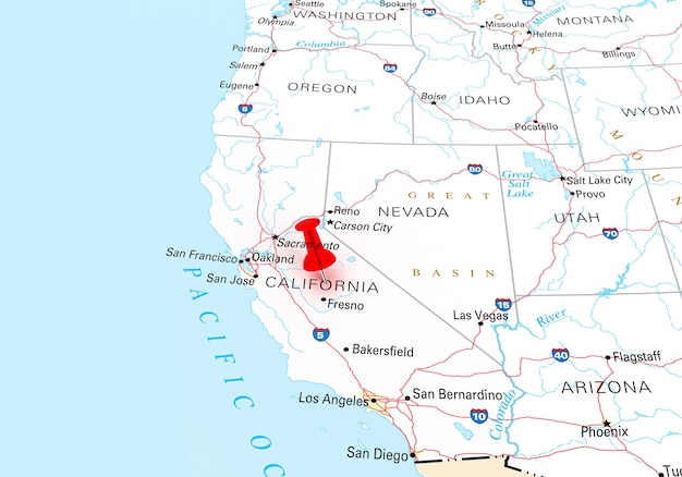 Rendu 3D de la carte de l'état de Californie