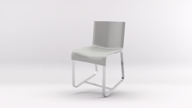 Rendu 3D d'une chaise isolée en arrière-plan de studio