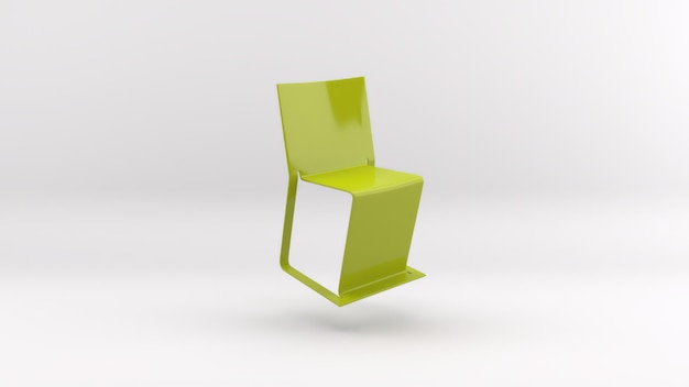 Rendu 3D d'une chaise isolée en arrière-plan de studio