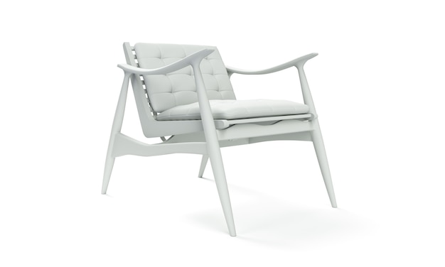 Le rendu 3D de la chaise moderne en isolé sur fond blanc