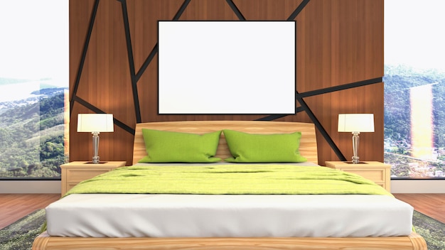 Rendu 3D d'une chambre moderne