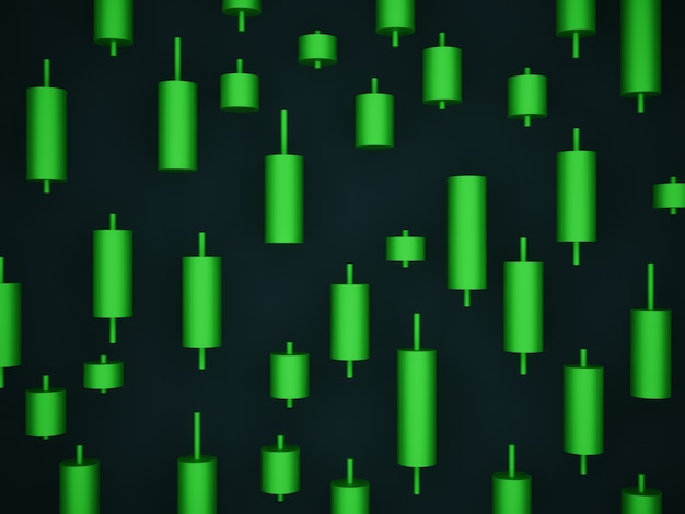 rendu 3D. Chandelier stock vert.