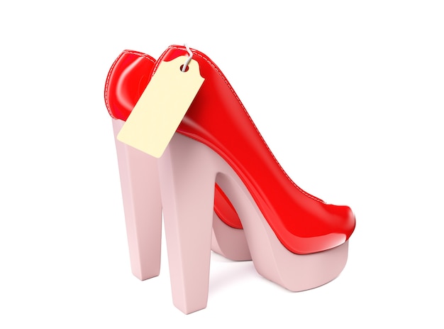 Rendu 3d de chaussures à talons hauts rouge clair