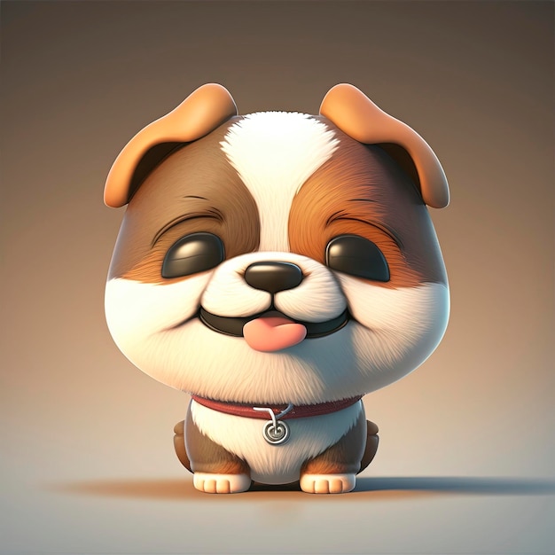 Rendu 3d de chien mignon