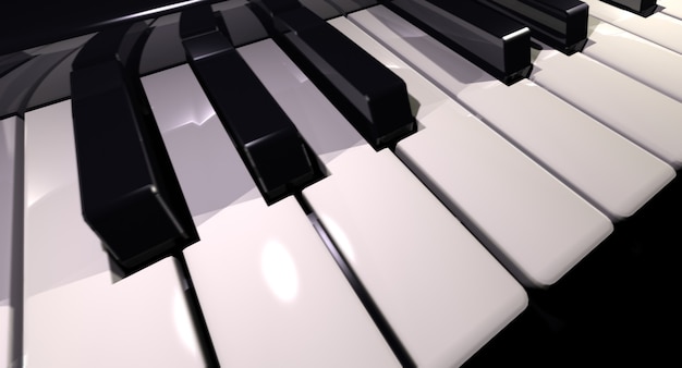 Rendu 3D d'un clavier de piano