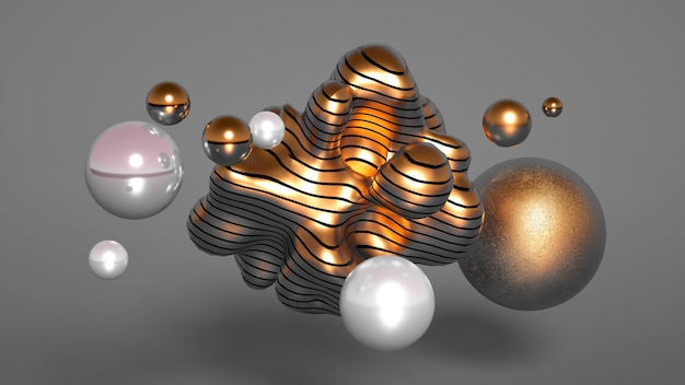 Rendu 3D d'une composition réaliste rendu minimalisme