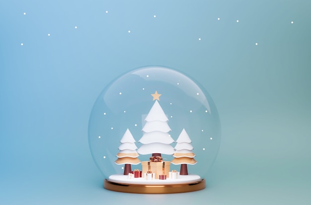 Rendu 3D. Concept de Noël et nouvel an